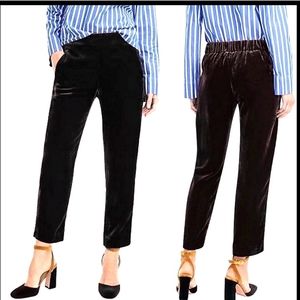 J Crew women's pull-on Peyton Pant in black Velvet w/ elastic waistband S: s/m